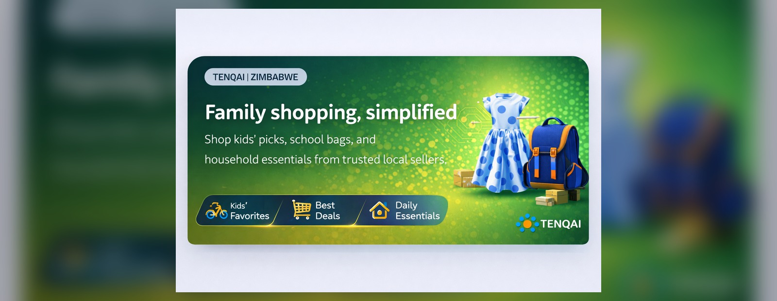 Zimbabwe marketplace hero featuring family shopping and school essentials